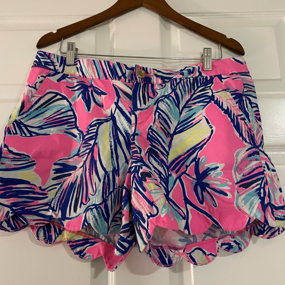 Lilly Pulitzer The Buttercup Tropical High Waist Shorts Sz 12